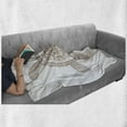 thumbnail image 6 of Turtle Soft Flannel Fleece Blanket, Hand Drawn Floral Tortoise Vortex and Spiral Lines Built in Flappers, Cozy Plush for Indoor and Outdoor Use, 70" x 90", White and Chestnut Brown, by Ambesonne, 6 of 6