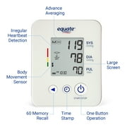 Equate Upper Arm Blood Pressure Monitor with Wide Range Cuff – Irregular Heartbeat Detection