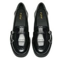 thumbnail image 5 of YDN Women Round Toe Monk Strap Lofers Buckle Slip on Low Chunky Heels Daily Work Walking Shoes Size 12 Black, 5 of 5