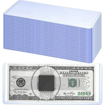 Triani 24Pcs Hard Plastic Clear Money Holder 6.8" x 2.9" Waterproof Dollar Bill Sleeves Dollar Bill Display Protector Organizer Case Supplies for Collectors