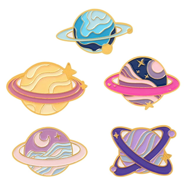 Juego de 5 piezas de alfileres esmaltados de de dibujos animados misteriosos, bolso, sombrero, Pin de solapa, decoración, broches ,