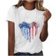 thumbnail image 5 of Camisetas de Manga Corta para las Mujeres, Blusa de Manga Corta de la Moda Del Día de la Independencia Hecha de Poliéster Cómodo para la Primavera Verano, Blusas de Manga Corta para las Mujeres, 5 of 7