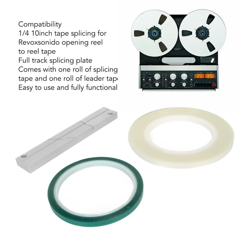 Metal Tape Splicing Block, Aluminum Alloy 1/4 10 Inch Tape Splicing Set  Professional With Splicing Tape Leader Tape For Open Reel To Reel Tape  Media 
