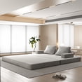 thumbnail image 3 of Miekor Furniture 86.6" Multifunctional Convertible Sofa Bed with 2 Removable Backrests and 2 Pillows,Fuffy Chenille Fabric Sofa,Chaise Lounge,Game Pad,DIY Modern Upholstered Couch,Deep Seat Couch MK56, 3 of 11