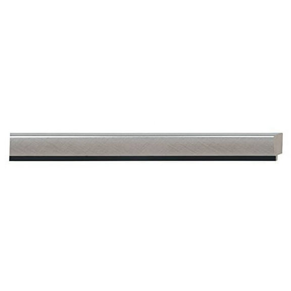 Picture Frame Moulding (Wood) 18Ft Bundle - Contemporary Silver Finish - 1.25" Width - 7/16" Rabbet