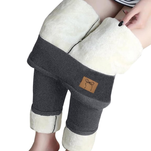 IWRICH Thermal Leggings for Women Plus Size Winter Lined Tights Warm Thick Sherpa Legging High Waisted Yoga Pants 07-Grey XL