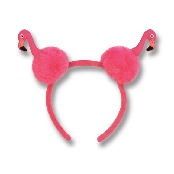 Beistle Set of 12 Pink Flamingo Pom-Pom Party Headbands 8.5"