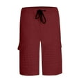 thumbnail image 2 of CEHVOM Men's Pleated Lace Solid Color Fitness Sports Five-point Shorts, 2 of 6