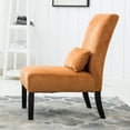 thumbnail image 4 of Knubmt Upholstered Fabric Armless Leisure Chair with Pillow, Modern Accent Chair for Home, Living Room, Office, Orange, 4 of 6