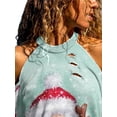 thumbnail image 3 of DYMADE Women Christmas Cold Shoulder Long Sleeve Printed T-shirt Top, 3 of 4