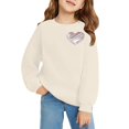 thumbnail image 5 of KAUOD Girls Cotton Crew Neck Sweatshirts Cute Heart Print Ribbed Cuffs Pullover Sweater Teen Kids Long Sleeve Shirt Tops, 5 of 6