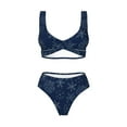 thumbnail image 4 of Daiia Snowflake Dark Blue Women's Bikini Set Two Piece Swimsuit High Waisted Bikini Adjustable Straps Bikini Perfect for Beach, Pool, and Summer Vacation-Small, 4 of 9