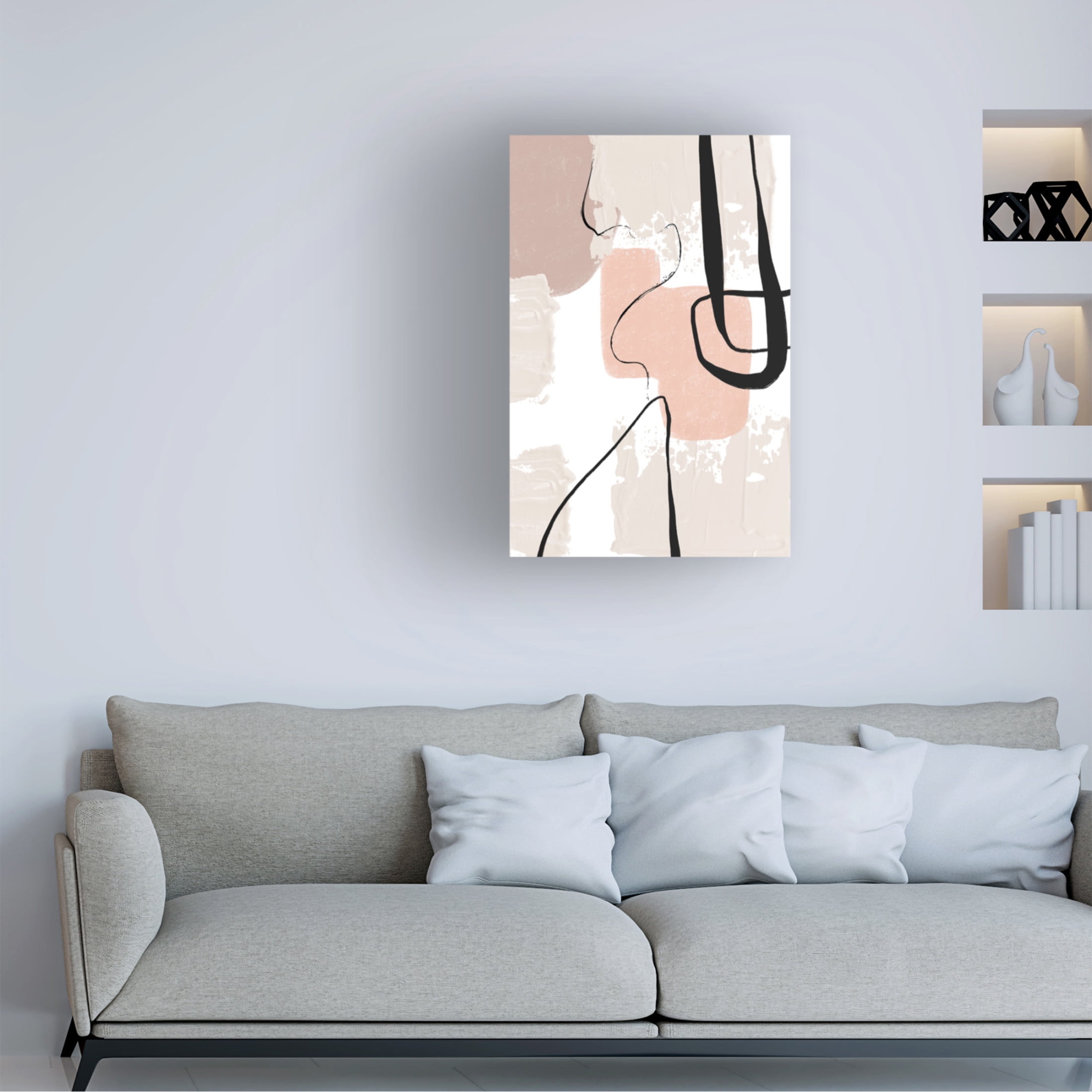 Trademark Fine Art Sally Ann Moss Smooth Shapes 3 Canvas Wall Art