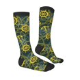 thumbnail image 4 of Lsque Marine Anchors And Compass Printed Crew Socks Men's Women's LightWeight Thin Casual Calf Socks ,Knee High Socks,Cotton Socks, 4 of 9