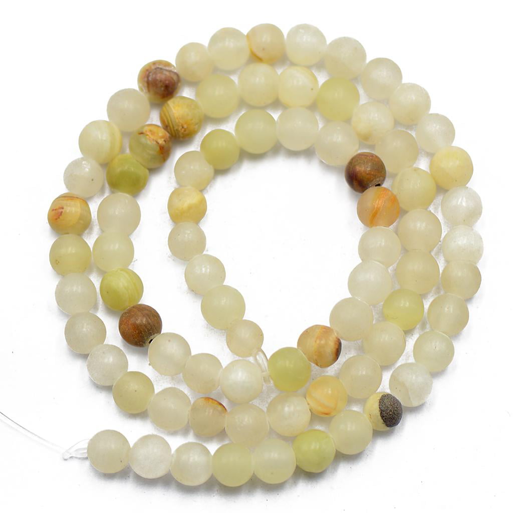 Brown & Light Yellow Italian  Natural Stone Natural Gemstone Beads 15" 