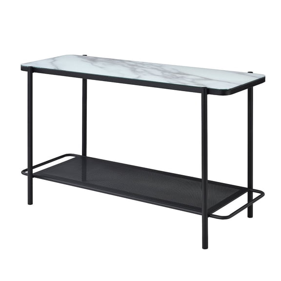 Puetz 1-Shelf Metal Sofa Table, Black and White