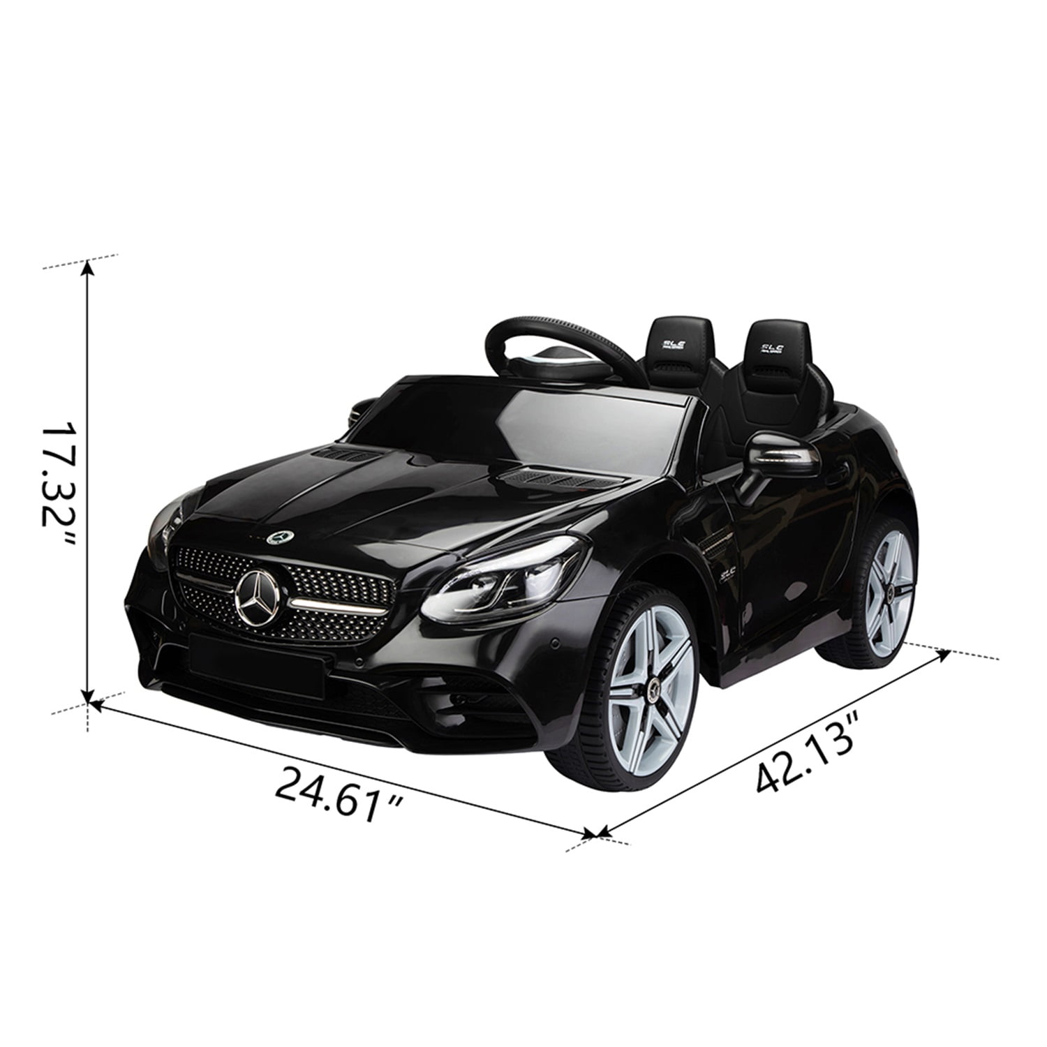 CIPACHO Licensed Benz, 12V Electric Kids Ride On Car for Ages 3-6, LED Head Lights, Safe Belt, Double Doors, 2 Speeds, Black CIPACHO Licensed Benz, 12V Electric Kids Ride On Car for Ages 3-6, LED Head Lights, Safe Belt, Double Doors, 2 Speeds, Black