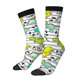 thumbnail image 1 of Balery Funny Dinosaurs on Stripes Calcetas Largas con Estampado para Hombre y Mujer – Suaves y Transpirables, Talla Única (US 5-11), 1 of 6