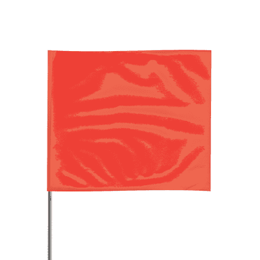 Presco Steel Wire Staff Marking Flags [4 in. x 5 in. Flag]: 21 in. Steel Wire / (Neon Red)