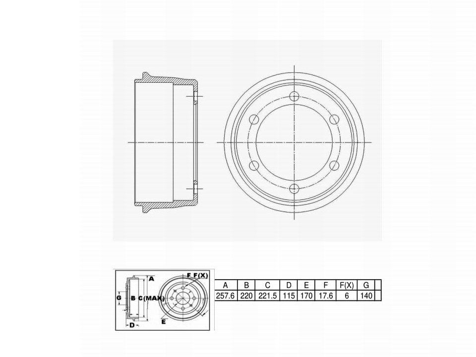Winstop Brake Drum, Rear WS237112, Nissan 720 1986-1983