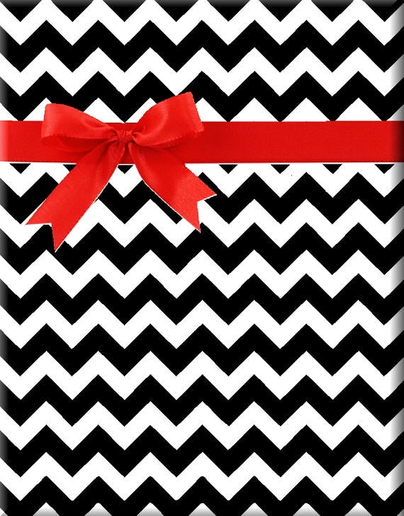 black and white chevron wrapping paper