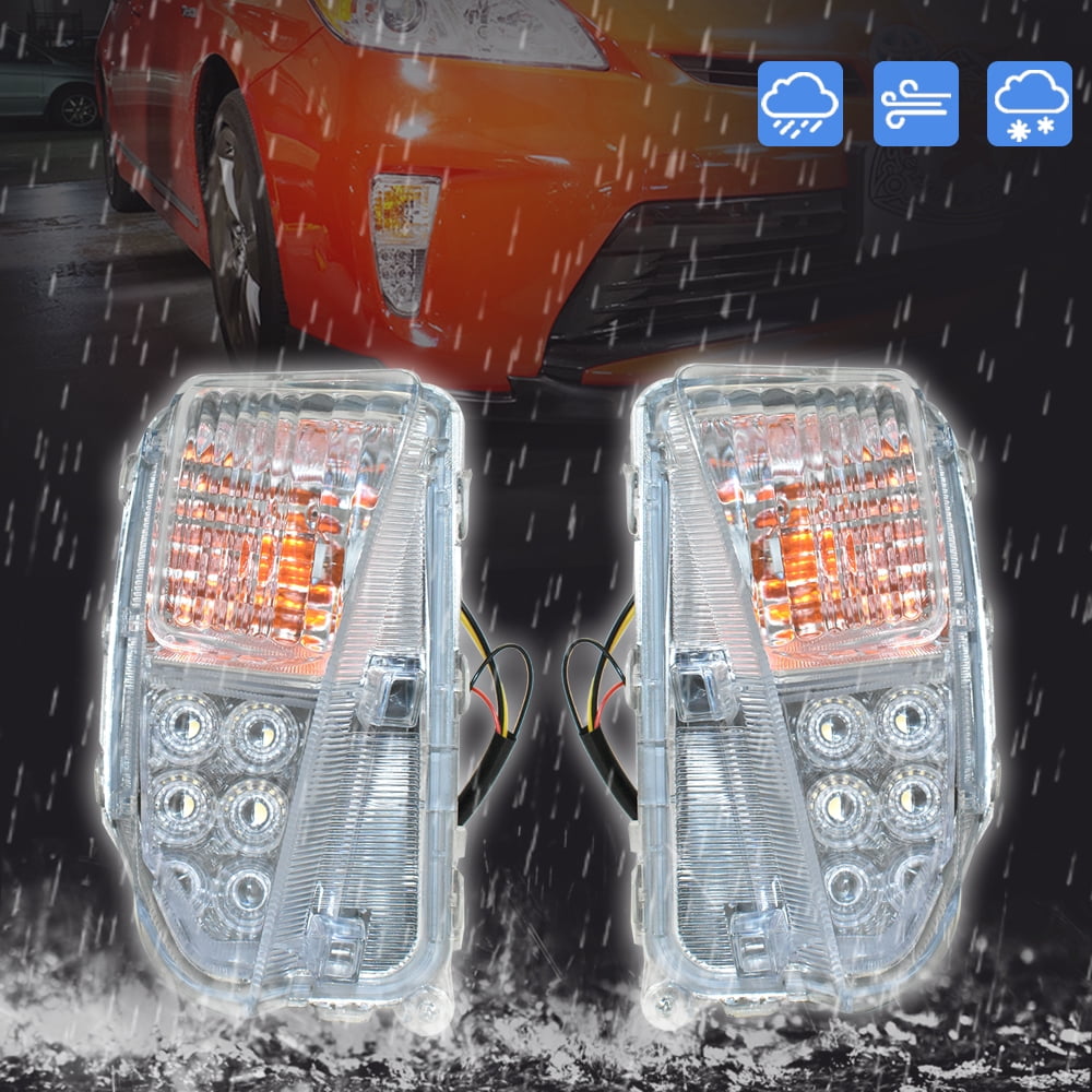 labwork 2Pcs DRL LED Fog Lights Assembly Replacement for 2010-2015 Toyota Prius Clear Lens Left+Right Side