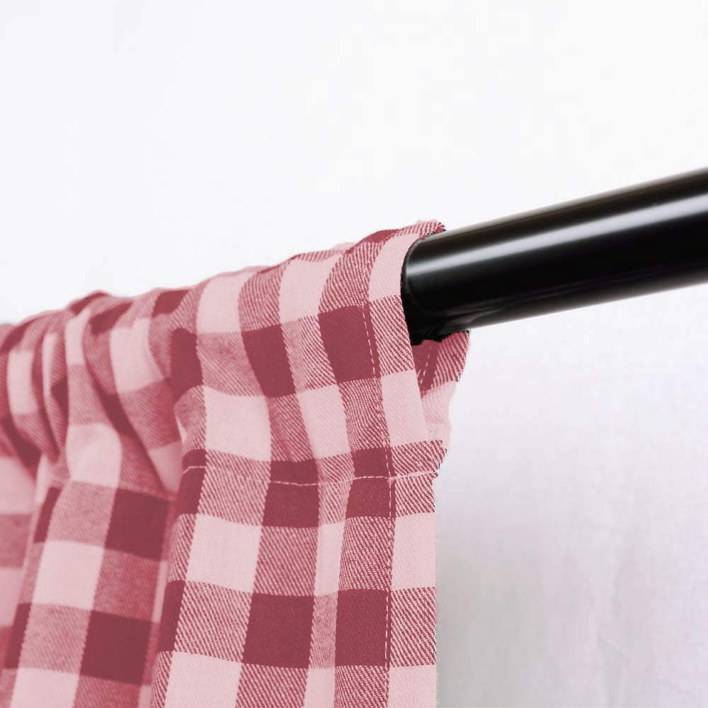 Woven Trends Farmhouse Curtains, Buffalo Plaid Drapes, Classic Country Plaid Gingham Checkered Design, Farmhouse Decor, Window Curtain Treatments 42" x 95" Single Panel, Burgundy