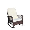 thumbnail image 5 of Outdoor Wicker Rocking Chair With Thick Cushion And Wide Seat Comfortable Patio Rattan Rocker For Garden Relaxation, 5 of 6