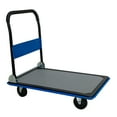 thumbnail image 3 of Hand Trucks Flatbed Cart, 660lbs Heavy Duty Capacity Platform Hand Truck 360 Degree Swivel Wheels Foldable Push Hand Cart for Loading and Storage, Warehouse-Blue,Platform Dollies, 3 of 10