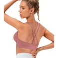 thumbnail image 2 of Women's Cross Back Sports Bra Padded Strappy Medium Support Yoga Bra for Workout Fitness 3 Pack, 2 of 6