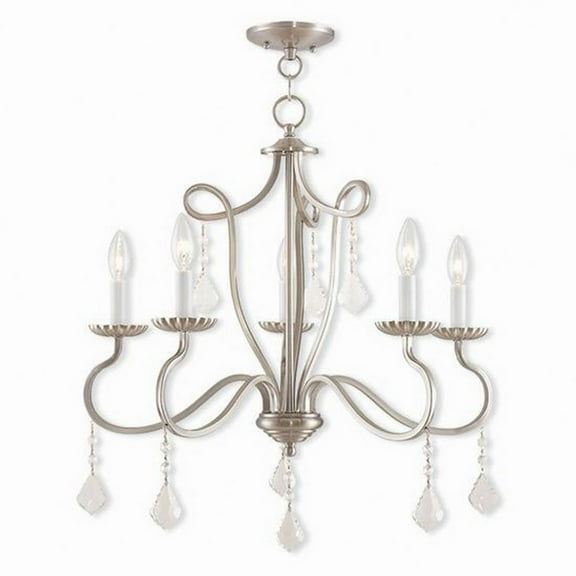 Traditional Five Light Chandelier-Brushed Nickel Finish Bailey Street Home 218-Bel-2120568