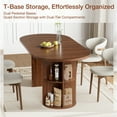 thumbnail image 3 of Hommpa 71" Dining Table for 6,Modern Oval Kitchen Table With Storage Cabinet,Long Dining Room Tables With Wood Strip Base for Kitchen Dining Room Living Room,Walnut, 3 of 14