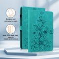 thumbnail image 4 of FJLBDE Case for Amazon Fire HD 10 (13th Gen, 2023), Embossed Flower PU Leather Flip Wallet Folio Stand Cover, Green, 4 of 7