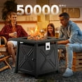 thumbnail image 3 of 28" Gas Fire Pits Table 2 in 1 Propane Fire Pit W/ Lid and Lava Rock for Outside, 50,000 BTU, Black, 3 of 7