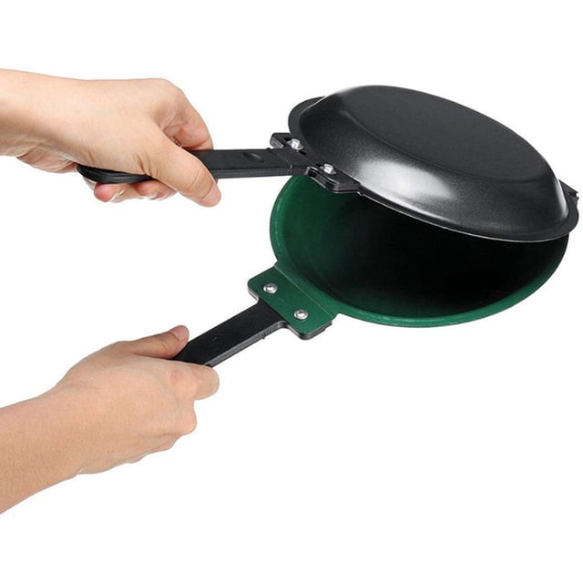 2X DIY Non-Stick Pan, Double-Sided Frying Pan Frying Pan Breakfast Pan, Gas and Induction Cooker Universal