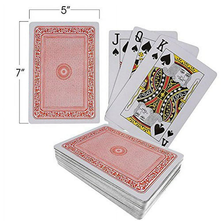  Giant Jumbo Deck of Big Playing Cards Fun Full Poker Game Set -  Measures 5 x 7 : Toys & Games