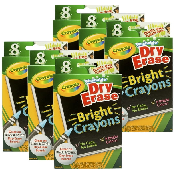 Crayola® Dry Erase Bright Crayons 8 per Pack, 6 Packs