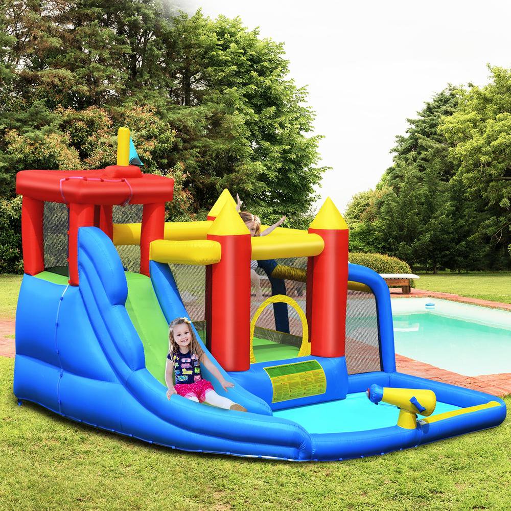 Inflatable Bounce House with Water Slide Splash Pool Jumping Area and Included Blower
