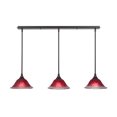 thumbnail image 1 of Toltec Lighting 36-DG-736 3 Light Linear Pendalier With Hang Straight Swivels Shown In Dark Granite Finish With 10 Raspberry Crystal Glass, 1 of 1