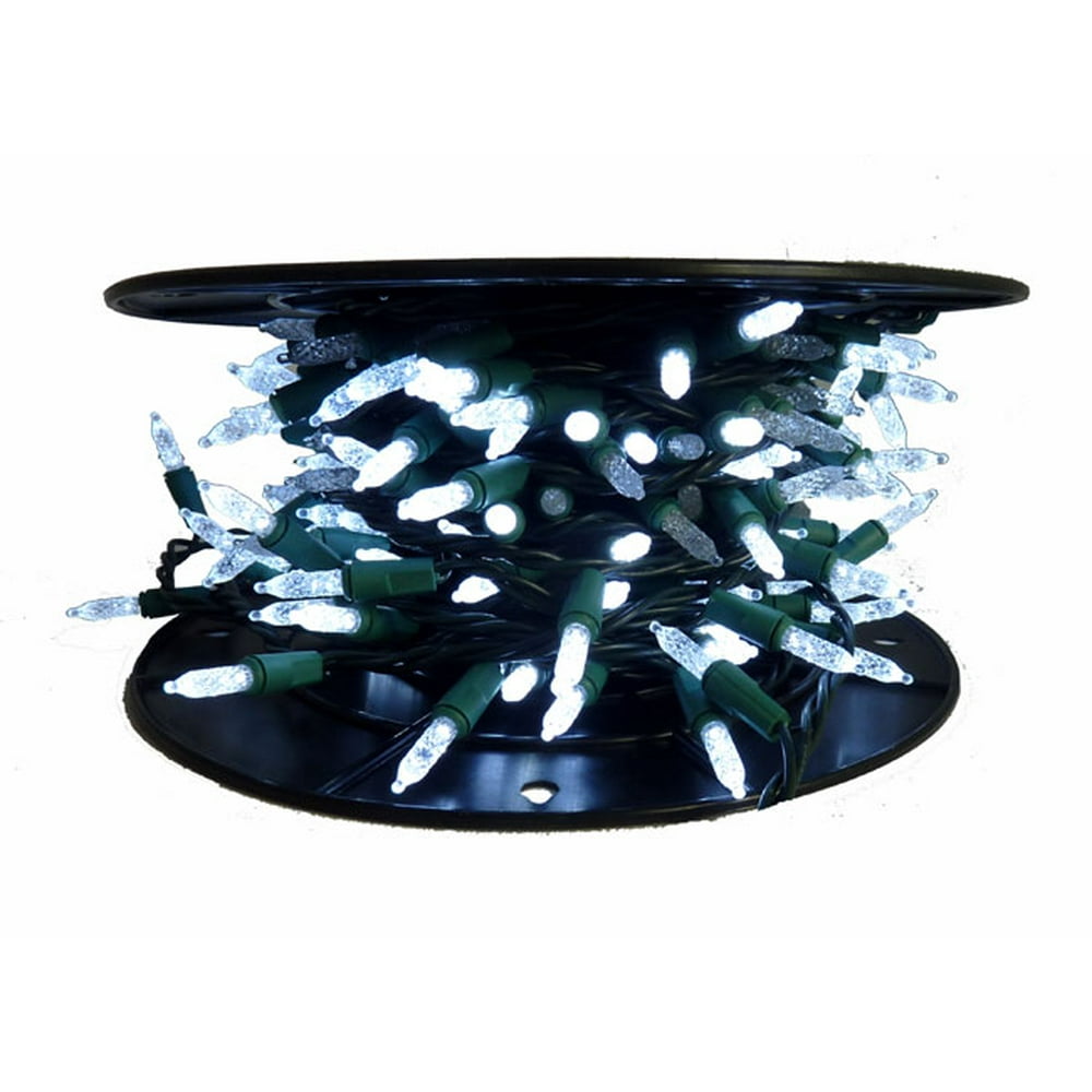 200 Commercial Length Cool White LED M5 Christmas Lights on Spool