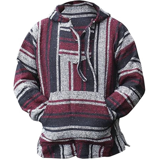 Mexican Hoodie Hippie Surf Poncho Sweater Sweatshirt Pullover