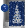 thumbnail image 4 of Hokiten Shower Curtain, Navy Blue Christmas Tree Fabric Shower Curtains for Bathroom, Balls Snowflake Xmas Tree Bath Curtain Waterproof Bathtub Curtains with 12 Hooks, 48" x 72", 4 of 7