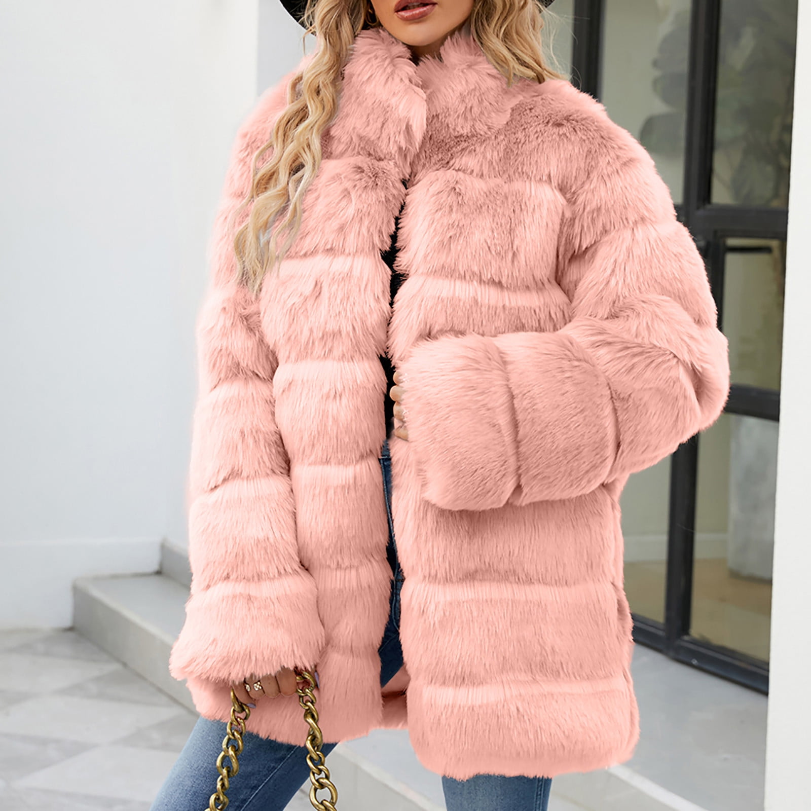 国内で当店のみ PINKSPINK - embroidered ghost faux fur coat Penkiiy Women's 2024 Winter Faux Fur Jackets Fall Fashion