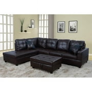 Lifestyle Furniture  Urbania Left Hand Facing Sectional Sofa- Dark Chocolate - 35 x 103.5 x 74.5 in.