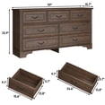 thumbnail image 2 of Blotout Farmhouse 7 Drawers Dresser for Bedroom, 59" Wide Wood Rustic Chest of Drawers with Big and Deep Drawers, Storage Dressers Organizer for Bedroom (Rustic Brown), 2 of 7