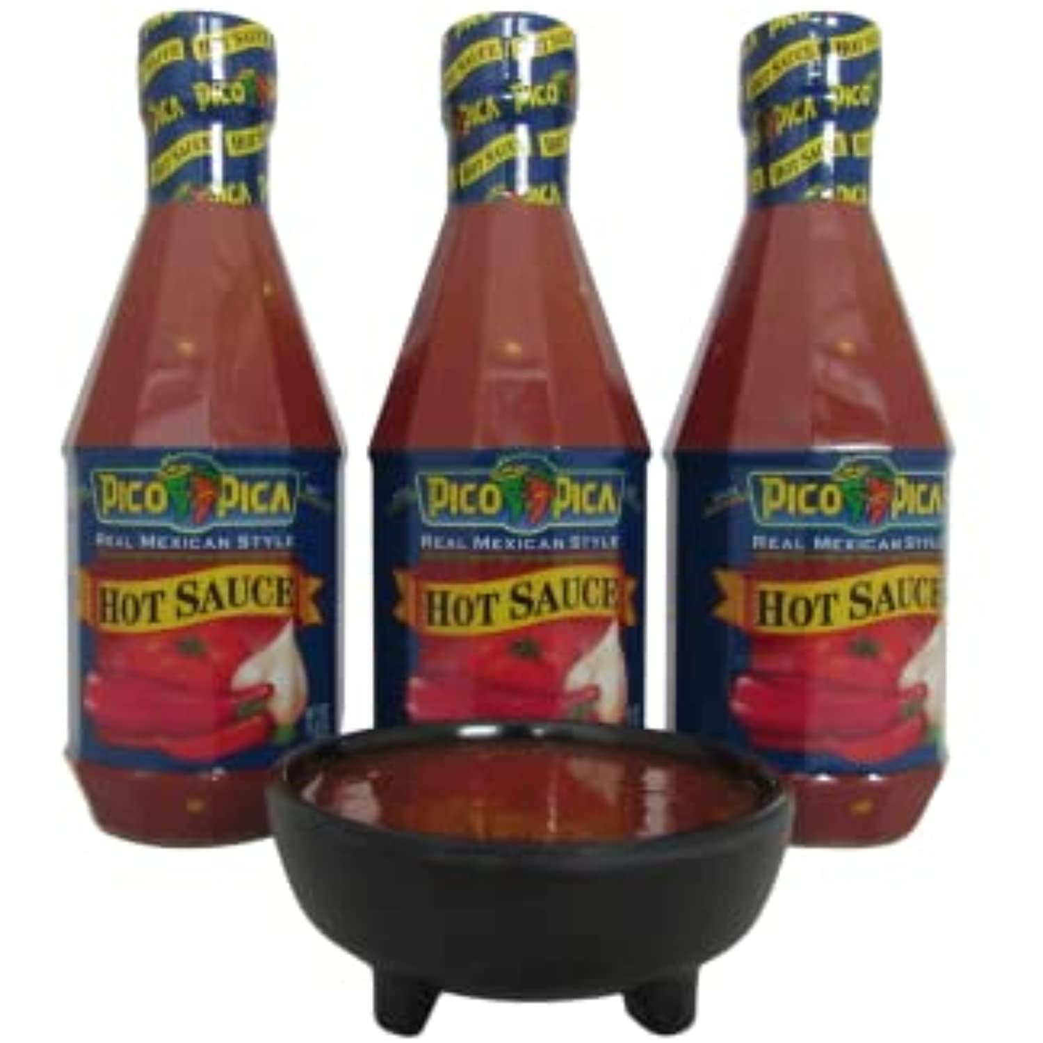 Pico Pica Real Mexican Style Hot Sauce, 15.5 Oz, Pack Of 3 Bundled