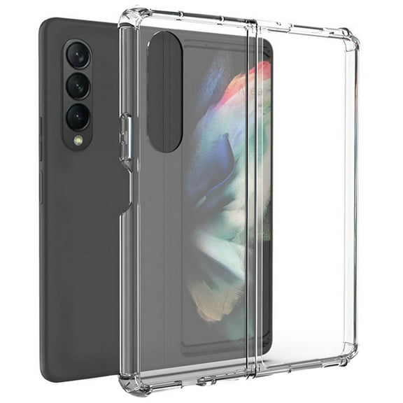 Clear Case for Galaxy Z Fold3, Nakedcellphone Slim Transparent TPU Shell Protector Cover [Anti-Ahock Corners] for Samsung Galaxy Z Fold 3 5G (SM-F926, 2021)