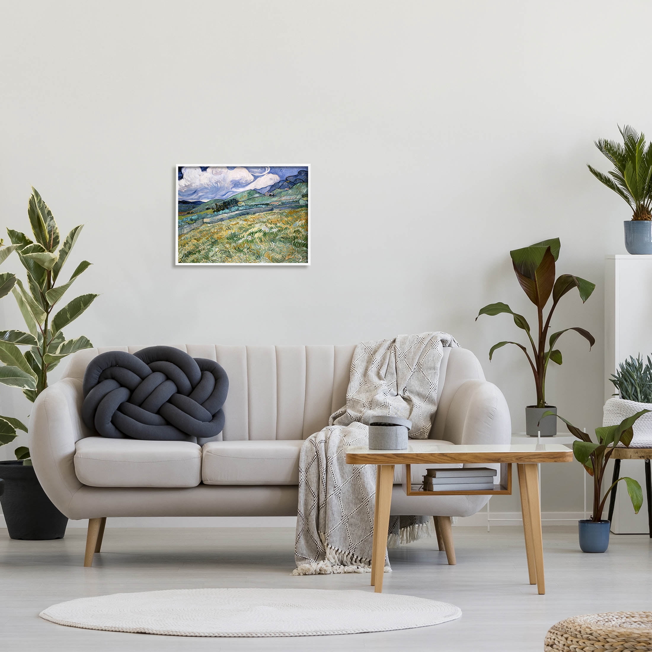 Landscape From Saint Remy Van Gogh Landscape Painting White Framed Art Print Wall Art
