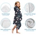 thumbnail image 7 of Blue Cartoon Unicorn Rainbow Cloud Love Dream Hooded Bath Towel，50"x30" for Ages 3 To 12 Kids, Quick Dry Lightweight Soft Microfiber Hood Beach Towel Cover Up for Kids, 7 of 7