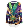 thumbnail image 5 of KKBOTIVE Mardi Gras Outfit for Women Fashion Carnival V Neck Pullover Long Sleeve Shirts Stylish Spring Clothes ( Purple4 Size: L ), 5 of 5